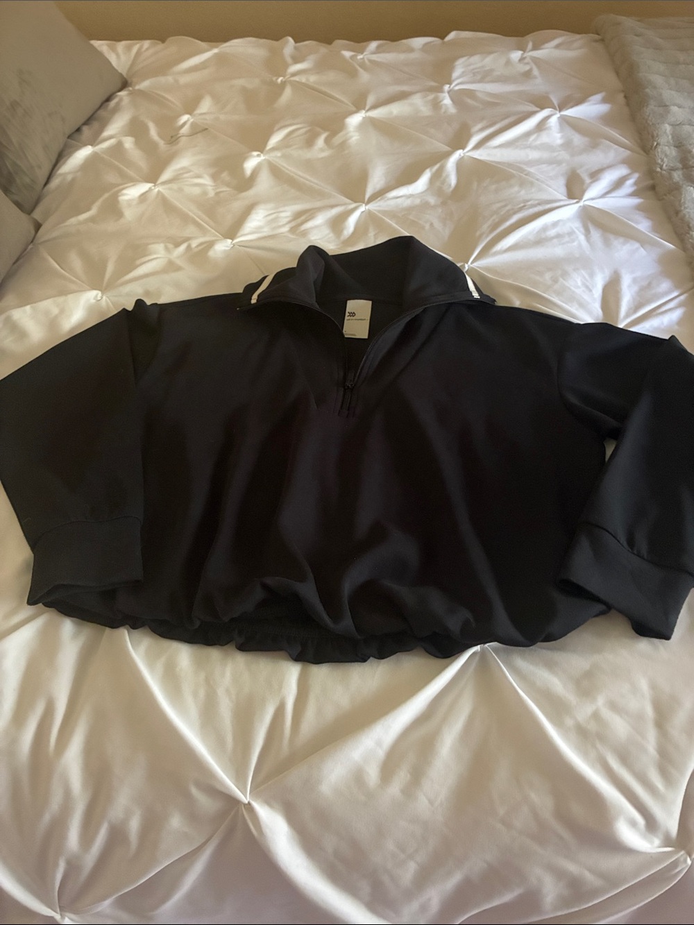 Womans Black Quarter-Zip Pullover Sweater